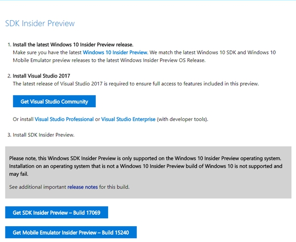 微軟發(fā)布Windows 10 RS4 SDK 17069下載